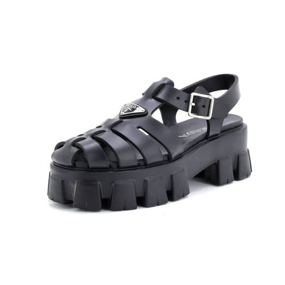 Prada Rubber Cage Platform Sandals